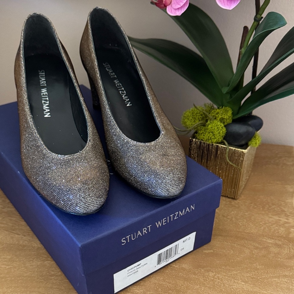 Metallic Stuart Weitzman Pumps